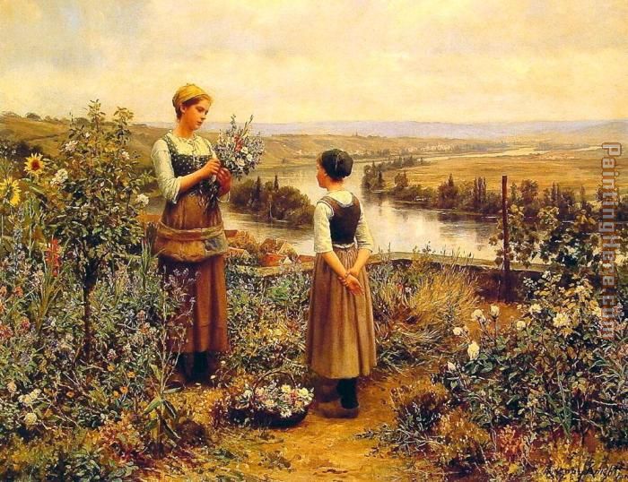 Daniel Ridgway Knight Picking Flowers